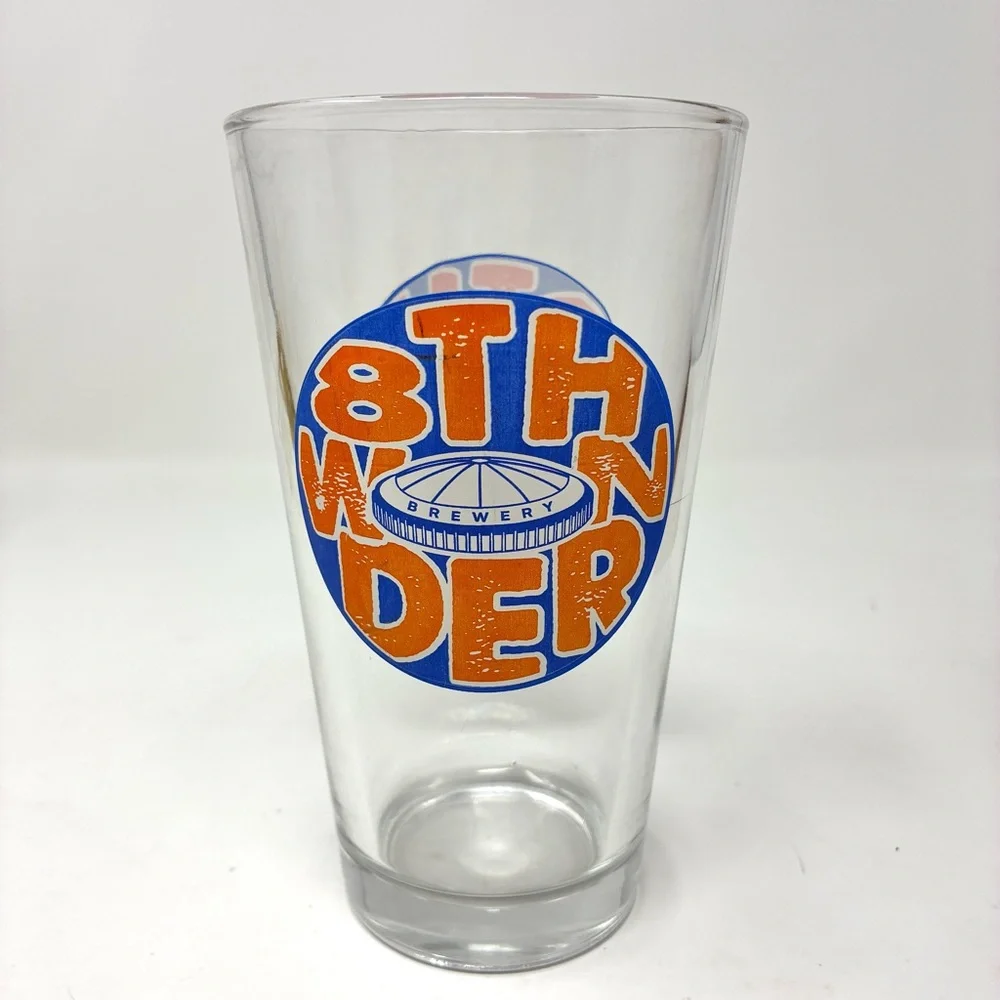 8th Wonder Brewery Astrodome Logo Houston Texas Pint Glass 16oz Souvenir